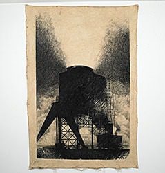 Black ink industrial silhouette artwork